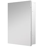 HESONTH Medizinschrankspiegel mit Aufbewahrung, Aluminium-Oberflächenmontage oder versenkter Medikamentenschrank mit verstellbaren Ablagen, für Badezimmer, Schlafzimmer, 61 x 91,4 cm