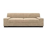 DOMO. collection Sofa Norma, 3-Sitzer Couch, 3er Polster-Garnitur mit Holzfüßen, 212 x 85 x 74 cm (BxTxH), Strukturstoff beige