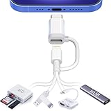 2 Stück Lightning auf USB-C Datenkonvertierungsadapter, mehrere Lightning-Schnittstellen, geeignet für iPhone 15 16 (lesen Sie Details vor dem Kauf), SD-Kartenleser, Lightning-Kamera-Adapter