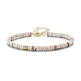 JSDDE Kaiser Jaspis Armband Edelstein Armband für Damen Elegant Perlenarmband Naturstein Jaspis Armband Yoga Armbänder Heilstein Armband Glücksarmband Boho Schmuck für Damen Frauen
