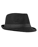 FBBULES Fedora Hut Damen Herrenhüte Breiter Krempe Filzhut Panama Hut Filzhut Winterhut Wintermütze Trilby Hüte Klassische Outdoorhut für Hochzeit Talent Show Performance Schwarz