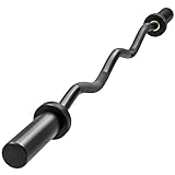 SPORTNOW Olympische SZ Curlstange 120 cm SZ Curlset bis 100kg Belastbar Curl Stange Hantelstange mit olympischer Scheibenaufnahme 50mm Rutschfeste Griffe Langhantelstange für Krafttraining Schwarz