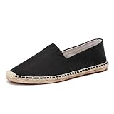 FANSU Espadrilles für Unisex, Sommer Geflochten Leinen Espadrilles Damen Herren Casual Slip-on Canvas Schuhe, Atmungsaktiv & Bequem