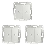 Schneider Electric Asfora Rolladenschalter, Jalousieschalter, Stecklemmen, Unterputz, 10A, 250V, weiss, Artikelnummer EPH1370521D, 3 Stück