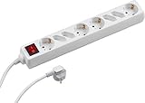 Meister Steckdosenleiste 8-fach - 1,4 m Kabel - weiß - Schuko + Euro - Kunststoffleitung - IP20 Innenbereich - Schalter / Steckerleiste / Mehrfachsteckdose / Tischsteckdose / Tido 8-fach / 7430820