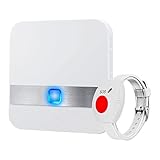 NAVESO Senioren Notruf Armband, Notrufknopf für Senioren Notruf mit Notruf Armband, Senioren Sicherheitspaket Hausnotruf mit Wireless und Wasserdichtem Notrufarmband