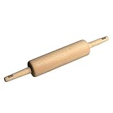 Original Kaiser Classic Nudelholz 47 x 6,5 cm, Teigroller, Wellholz, Buchenholz, Leichtlauf-Gleitlager, breite Ausrollfläche
