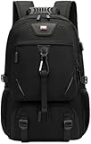 ILESTDG NULSTA Reiserucksack Erweiterbarer Sportrucksack XL Mit Schuhfach Schulrucksack Laptop Rucksack Wasserabweisend Für Arbeit Reisen (Schwarz,60L)