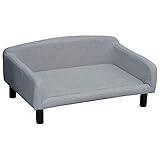PawHut Hundesofa mit Weichem Bezug Haustiersofa mit Holzbeinen Hundebett 82 x 54 x 36 cm
