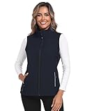 MoFiz Softshellweste Damen Weste Outdoor Fleece Laufweste Wasserdichte Trekking Wander Sports Ärmellose Jacke Blau M