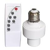 Funksteckdose Für Lampen | E27 Fassung Mit Funkfernbedienung - Mit Drahtloser Timer-Funktion Für Lampenhalter In Heimautomation, Für Deckenleuchten, Und Verwendung In Kleiderschrank, Schlafzimmer, Tre