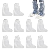 10 PCS Regenschutz Schuhe, überzieher Schuhe, Schuhüberzieher, Schuhüberzieher Wasserdicht, Regenfüßlinge, Schuhüberzüge Wiederverwendbare Transparent Regenstiefel-Schuhüberzüge (Lang)