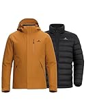 Pioneer Camp jacke herren wintermantel fleecejacke skijacke snowboardjacke arbeitsjacke herren,Wandern Bergsteigen Skifahren,Reißverschluss unter dem Arm, mit einer Hand bedienbar(Orange;L)