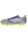 adidas Unisex Kinder F50 League Laceless Firm Ground Football Boots Kids, Purple Rush/Cloud White/Lucid Lemon, 34 EU