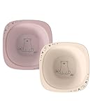 nip – Breischale | Nachhaltige und bruchfeste Babybrei Schüssel ab 4 Monaten. Ergonomische Baby Schüssel aus über 90% nachwachsenden Rohstoffen, ideal für Beikost | 2 St., Rosa