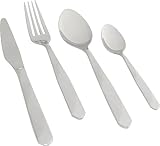 Kare Design Arista Besteckset, 16-teilig, für 4 Personen, Edelstahl poliert, schlankes Design, glänzendes Silber-Finish, zeitloses Essbesteck, robust, langlebig, Gabel, Messer, Löffel, Teelöffel