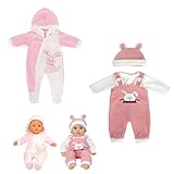 Neuytiky 2 Stück Puppenkleidung für New Born Baby Puppen,Baby Newbron Puppen Kleidung,Süßes und Niedliches Puppenkleider,Geschenke für Mädchen (Rosa 2)