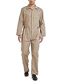 TopTie Herren Overall Khaki Arbeitsoverall mit Druckknöpfe und vorne Reißverschluss Boilersuit Herren Arbeitskleidung- S