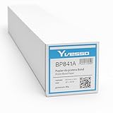 Yvesso Plotterpapier, Bond, 80g/m², 841mm x 50m Rolle, Weiß, Ungestrichen, für CAD und Technische Zeichnungen