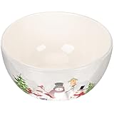 TOYANDONA Keramik Reisschüssel 850 ml mit Weihnachtsmotiv Multifunktionale Haushalts Suppenschale Bruchsicher Lebensmittelecht für Warme Kalte Speisen