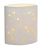 GILDE Tischlampe Deko Leuchte - Motiv: Sterne - Fassung E 14, max. 40 Watt - Höhe 16 cm