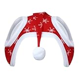 Duroecsain Weihnachtsmannmütze für Pferd, Reitzügelschutz, Flockenmotiv, atmungsaktiv, für Reiten, Winter, Fotos, Bauernhof, Festivals