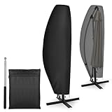 VORHOT Sonnenschirm Schutzhülle für Ampelschirm Ø 2-4m, 420D Oxford-Stoff Abdeckplane mit Stab, Wasserdicht UV-Anti Schneesicher Abdeckung für Balkonschirm Marktschirm Gartenschirm 280 * 30/81/45CM