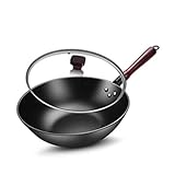 Gusseisen-Antihaft-Pfanne mit Griff für Gasherd und Induktionsherd, 34 cm (30 cm)