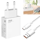 Ladegerät für Xiaomi, 33W USB C Ladegerät mit 6A Ladekabel 2M, Schnellladegerät für Xiaomi Mi13 Mi12 Mi12Pro Mi11 Ultra Lite Mi10, Charger Netzteil für Redmi Note 12 12S 11 Pro 10 10 Pro Poco X4