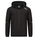 Kirkjubøur® Hestur Herren SOFTSHELLjacke 10.000 mm Wassersäule mit Kapuze und Fleecefutter, atmungsaktiv und wasserabweisend (DE/NL/SE/PL, Alphanumerisch, L, Regular, Regular, Njordr Schwarz)
