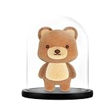 AKOLAFE Glasglocke mit Holzboden Schwarz 21cm Hoch Glaskuppel Deko 15cm Durchmesser Glashaube Glasglocke Transparent Glasglocke Deko für Puppen, Kerzen, Sammlerstücke