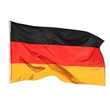 Aricona Deutschland Flagge 90x150cm - wetterbeständige Fahne mit Messingösen, 100% Polyester, robuste Doppelnaht & in lebendigen Farben - ideal für Flaggen-Liebhaber