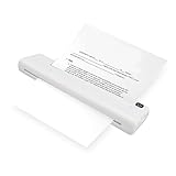 Tragbare Kabellose Drucker für Reisen, Thermodrucker Im A4 Format (8,5 X 11 Zoll), Tintenloser Mobiler Drucker mit 200 DPI, Wiederaufladbar über USB, 1000 mAh Akku