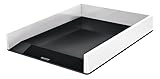 Leitz Briefkorb A4, 4er Pack, Zweifarbiges Design, Schwarz/Grau, Duo Colour, 53610095