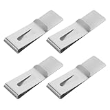 LRXIYODE 4 Stück Edelstahl Geldklammer Schlanker Kleiner Herren Money Clip mit Federmechanismus Kratzfest und Robust Kompakter Kreditkartenhalter für Bargeld und Visitenkarten für Alltag