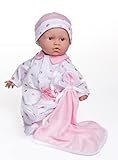 JC Toys – La Baby Puppe mit weichem Körper, 27,9 cm, waschbar, abnehmbar, Rosa, mit Hut und Decke, für Kinder ab 12 Monaten