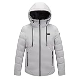 QINQNC Damen Warm Steppmantel Jacke Mantel Puffer Skifahren über beheiztes Angeln im Freien, beheizt für Reitmantel, Kleidung, Damenmantel Damen Warm Gefüttert Winter Parka Atmungsaktive (Grey, M)