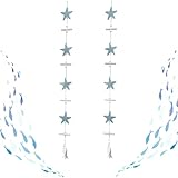 ARTGUTS 2 Stück Maritime Deko zum Aufhängen aus Holz, Seestern Anhänger Dekoration, blau mit natürlichem Stil, mediterraner Anhänger nautische Holzverzierung, für Haus, Fenster, Wand und Garten