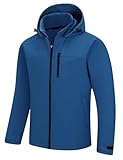 baleaf Softshelljacke für Herren Wasserabweisend Übergangsjacke Winddicht Winterjacke Fleece Gefüttert Fahrradjacke Wanderjacke Windjacke Blau 3XL