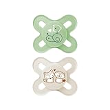 MAM Original Start Schnuller | Latexschnuller | 0-2 Monate | Schnuller für Neugeborene | 94% Akzeptanz | stillfreundlich | von Hebammen empfohlen | extra bissfest | Latex | Schnecke/Fuchs | 2 Stück