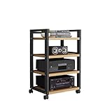 Holzregal, Audio-Ständer mit abnehmbaren Regalen und höhenverstellbarem Eckregal für Zuhause/Büro, CD-Rack, Komponentenschrank, Stereo-Regal, Audio-Tower, ideal für Audio-Video-Ausrüstung (C 4, 50 x