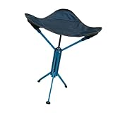 MotiveTech Klapphocker, Extrastuhl, Wandersitz, Outdoor Stativ mit Bequemem Kissen Und Schnellem Zusammenklappen, Geeignet für Angelgarten, Blau Dunkelblau