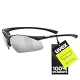 uvex sportstyle 223 - Sportbrille für Damen und Herren - 100% UVA-, B, C Schutz - druckfreier Sitz & perfekter Halt - black/silver - one size