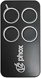 V2 PHOX4-433 Handsender und Empfänger | 433.92 MHz & 868.30 MHz | Rolling Code | 4-Kanal Fernbedienung für Tor- und Garagensteuerung | Programmierbar via Flash-Prog