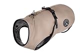 HUNTER Hundemantel UPPSALA, Farbe: taupe, 2in1 Design mit herausknüpfbarem Innenfutter, wasserabweisend, reflektierende Paspeln, geschlossene Bauchseite, optimaler Sitz, Größe: 30