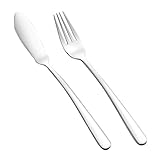 VANZACK Edelstahl Fischbesteck Fischmesser Fischgabel Ergonomisch Langlebig für Dinner Steakbesteck Western Cutlery Geeignet für Restaurant Zuhause