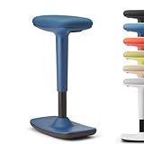 TREND OFFICE Trendoffice to-Swift, ergonomischer Stehsitz/Hocker mit Wippfunktion, Stehhilfe, höhenverstellbar, modernes Design, Homeoffice, by Dauphin (Ocean Blue)