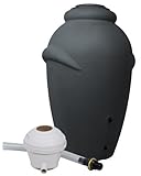 Ondis24 Regenwassertonne Amphore Wasserbehälter Anthrazit 360 Liter inklusive Füllautomat