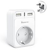 Reiseadapter UK Adapter England Deutschland Stecker Reisestecker Reiseadapter UK mit 2 USB 1USB C (3A) Steckdosenadapter Typ G für England Irland Großbritannien Wand Ladegerät Ladestation