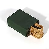 Braune Kraftpapiertüten mit starken Griffen, zum Verpacken von Geschenken und Partygeschenken, recyceltes Material, blanko Design und Farben für Zuhause, Garten, Einzelhandel, Verpackung (Dunkelgrün